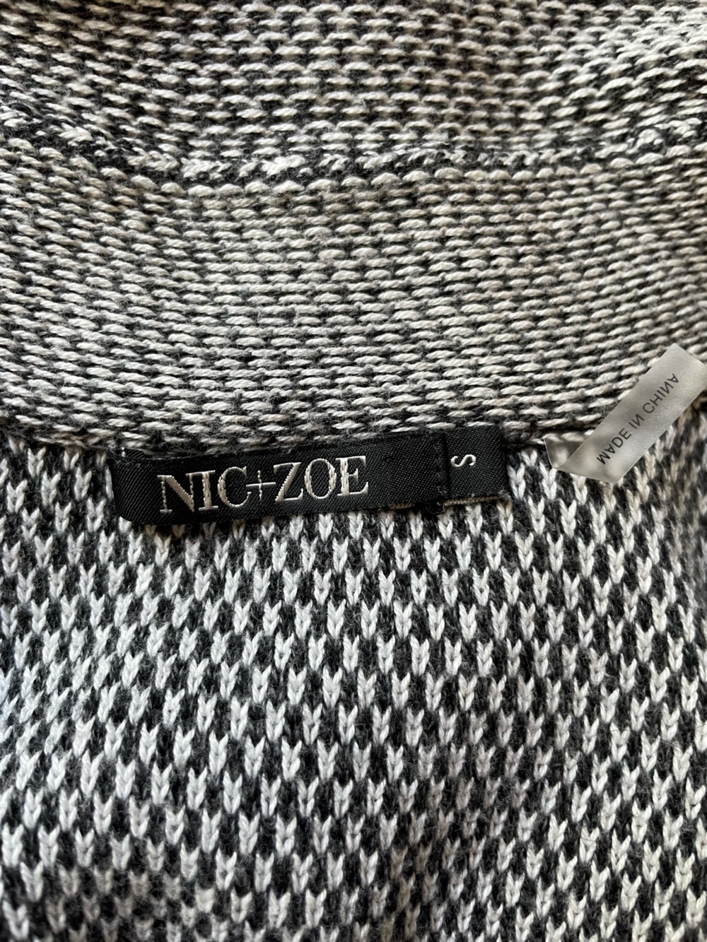 NIC+ZOE Knit gray fitted button front cotton blend Sweater Jacket cardigan XS/S - Picture 11 of 11
